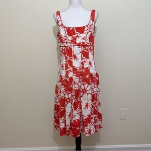 Lauren Ralph Lauren || Floral Dress Flare Sleeveless Pleated With Pockets Sz 14